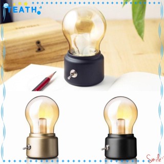 Teath โคมไฟตั้งโต๊ะ LED แบบชาร์จ USB แนวคลาสสิก สําหรับตกแต่งข้างเตียง