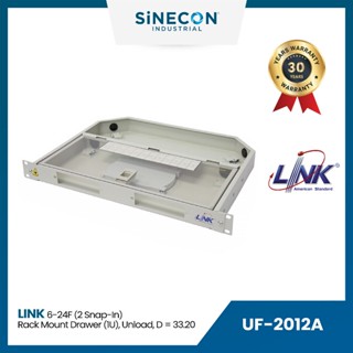 Link(ลิ้งค์) แผงรวมและกระจายสายใยแก้ว UF-2012A 6-24F (2 Snap-In) Rack mount DRAWER (1U), Unload, D = 33.20 Slide