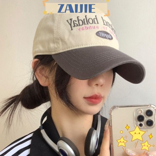 Zaijie24 หมวกเบสบอล ผ้าฝ้ายโพลีเอสเตอร์ ทรงโค้ง ปรับขนาดได้