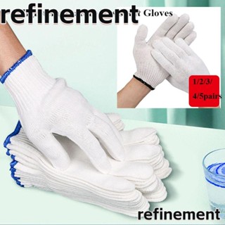 Refinement ถุงมือถักนิตติ้ง ฉนวนกันความร้อน ทนความร้อนสูง สีขาว สําหรับเตาอบบาร์บีคิว 1 2 3 4 5 คู่