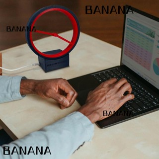 Banana1 นาฬิกาตั้งโต๊ะ พลาสติก ทรงกลม พิมพ์ลาย ฉลุลาย สร้างสรรค์ สําหรับตกแต่งบ้าน ห้องเรียน