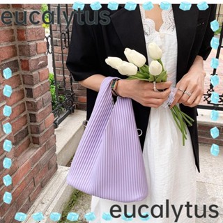 Eucalytus1 กระเป๋าถือ กระเป๋าสะพายไหล่ สะพายข้าง หนัง PU แบบนิ่ม สีพื้น เข้ากับทุกการแต่งกาย แฟชั่นสําหรับเด็กผู้หญิง