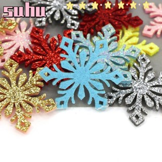 Suhuhd 50 ชิ้น เกล็ดหิมะ สําหรับเสื้อผ้าเด็ก ของขวัญคริสต์มาส ตกแต่งผม