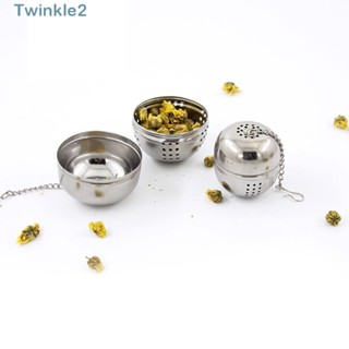 Twinkle ลูกบอลกรองชา สเตนเลส ทรงกลม สีเงิน สําหรับกรองชา เครื่องปรุง 3 ชิ้น