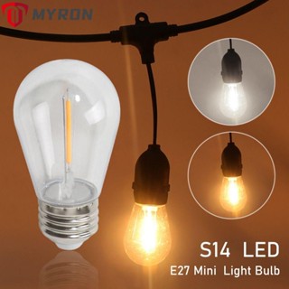 Myron หลอดไฟคริสตัล 2W 1W S14 LED E27 สีขาวอบอุ่น สําหรับตกแต่งบ้าน