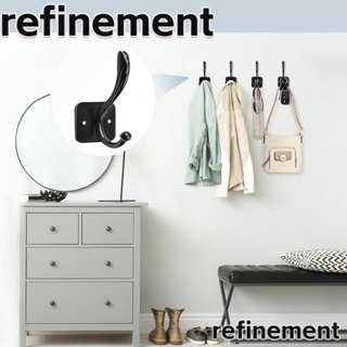 Refinement ตะขอแขวนกุญแจ สเตนเลส เนื้อแมตต์ สีดํา สไตล์มินิมอล สําหรับแขวนเสื้อโค้ท ผ้าพันคอ เสื้อแจ็กเก็ต หมวก กุญแจ ผ้าขนหนู ถ้วย 4 ชิ้น