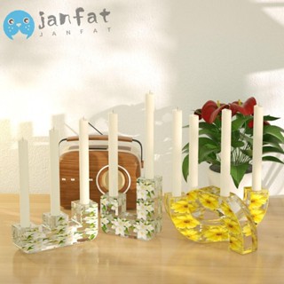 Janfat แม่พิมพ์เชิงเทียน ซิลิโคน ทรงโค้ง สีขาว สไตล์นอร์ดิก สําหรับตกแต่งบ้าน DIY