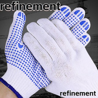 Refinement ถุงมือ PVC สีขาว และสีฟ้า สําหรับซ่อมแซมงาน 1 2 3 4 5 คู่