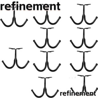 Refinement ตะขอแขวนแก้วน้ํา แบบสองตะขอ อเนกประสงค์ ทนทาน สีดํา สําหรับแขวนใต้ตู้ กลางแจ้ง 10 ชิ้น