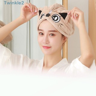 Twinkle ผ้าขนหนู ผ้าฟลีซ ดูดซับน้ําได้ดี แห้งเร็ว ปักลายการ์ตูนหูแมว สําหรับเช็ดหน้า