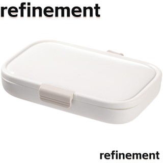 Refinement กล่องเก็บยา เครื่องประดับ ขนาดใหญ่ แบบพกพา กันความชื้น สีขาว พร้อมกล่องเก็บยา 8 ชิ้น