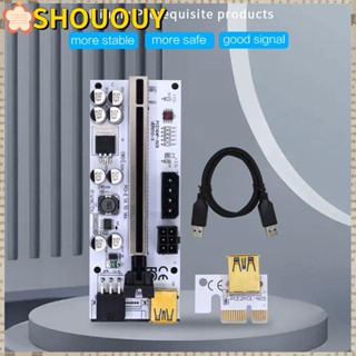 Shououy Pcie Riser 4Pin 6Pin สายเคเบิลขุดเหมือง USB 3.0 X16 Extender