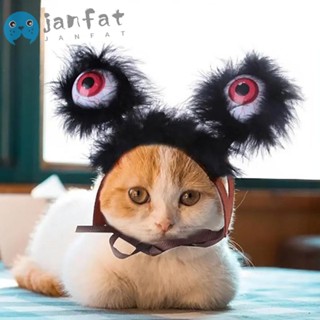 Janfat หมวกขนนิ่ม PP เรืองแสง สีดํา สําหรับสัตว์เลี้ยง แมว