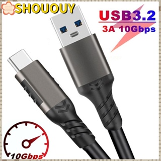 Shououy สายเคเบิลฮาร์ดดิสก์ Type-C 10Gbps Gen2 USB C 3A PD 60W ชาร์จเร็ว