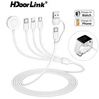 Hdoorlink สายชาร์จ USB 6 In 1 แบบพกพา สําหรับ I-Watch Series 8 7 6 SE 5 4 3 2 1