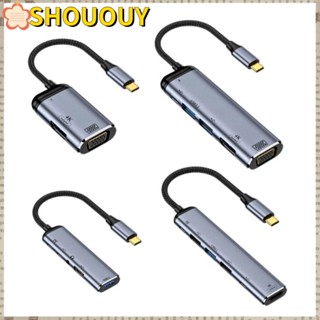 Shououy อะแดปเตอร์ฮับขยายสายชาร์จ USB C PD USB 3.0 Type-C เป็น 4K HDMI