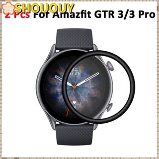 Shououy ฟิล์มกันรอยขอบโค้ง HD อุปกรณ์เสริม สําหรับ Amazfit GTR3 GTR3 2 ชิ้น