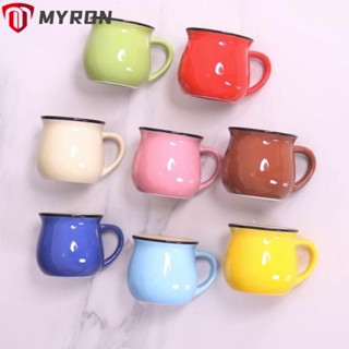 Myron แก้วกาแฟเซรามิค ขนาดใหญ่ 175 มล. สีสดใส สไตล์เรโทร สําหรับกลางแจ้ง