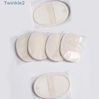 Twinkle แผ่นใยบวบขัดผิว ทรงสี่เหลี่ยม สีขาว ย่อยสลายได้ สําหรับอาบน้ํา 6 ชิ้น