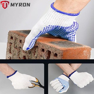 Myron ถุงมือ PVC สีขาว และสีฟ้า คุณภาพสูง สําหรับซ่อมแซม 1 2 3 4 5 คู่