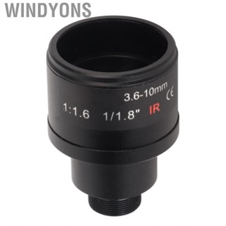 Windyons Manual Zoom Lens Optical Glass Low Distortion 1/1.8inch Image Format M12 Mount Clear F1.6 3.6‑10mm Focus