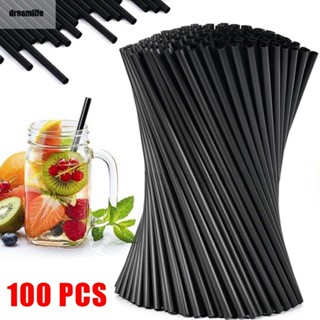 【DREAMLIFE】Straws Disposable Straws PP Plastic Tubes Black Dessert/milkshake Bars