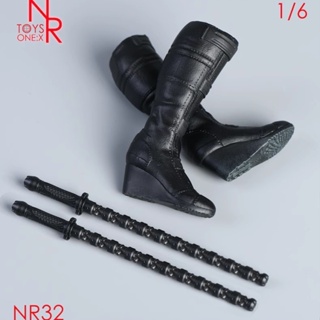 9.9 เหนื่อยมากพร้อมส่ง NRTOYS NR32 รองเท้าบูท ข้อสั้น 1/6 ถอดออกได้ สีดํา สําหรับผู้หญิง D9OY