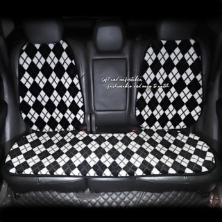 Fashion Car Cushion Autumn and Winter Warm Non-Slip Vehicle Cushion Fashion Large Rhombus Plush Anti-Freezing Comfortable Car Universal Car seat cushion car interior accessories