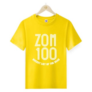 Qihang Zom 100 เสื้อยืดแขนสั้น คอกลม พิมพ์ลาย Bucket List of the Dead สีดํา สีฟ้า สีแดง สีเหลือง สําหรับผู้ชาย และผู้หญิง