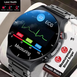 2023 ใหม่การรักษาด้วยเลเซอร์สามนาฬิกาสมาร์ทสูงผู้ชาย ECG PPG smartwatch อัตราการเต้นของหัวใจน้ําตาลในเลือดสุขภาพติดตามสมาร์ทนาฬิกาสําหรับหัวเว่ย Xiaomi นาฬิกาข้อมือผู้ชาย E300