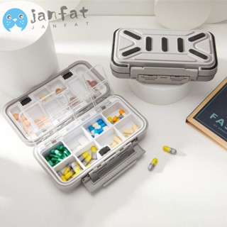Janfat กล่องยา แบบพกพา ปิดผนึก เครื่องจ่ายยา ตาข่ายอิสระ กันน้ํา PP ยาคอนเทนเนอร์ เดินทาง