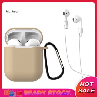 [พร้อมส่ง] กล่องเก็บหูฟัง พร้อมสายคล้องคาราบิเนอร์ สําหรับ Air-Pods 1 2