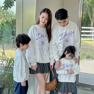 เสื้อกันหนาว คอกลม พิมพ์ลาย สไตล์เกาหลี แฟชั่นสําหรับครอบครัว แม่ และลูก 2023