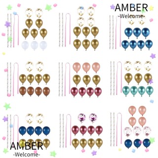 Amber ลูกโป่งยางใส ลายกลิตเตอร์ 5 นิ้ว สําหรับตกแต่งเค้กวันเกิด คัพเค้ก 10 ชิ้น