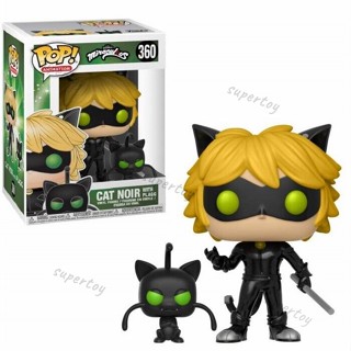 โมเดลตุ๊กตาฟิกเกอร์ Funko Pop Miraculous 360 cat Noir ของเล่นสําหรับเด็ก