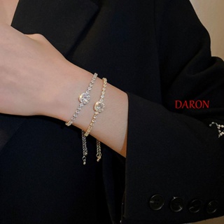 Daron สร้อยข้อมือ ประดับเพทาย พลอยเทียม ทรงสี่เหลี่ยม สวยหรู สไตล์เกาหลี ของขวัญ สําหรับผู้หญิง