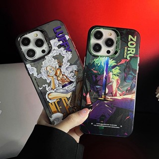 เคสป้องกันโทรศัพท์มือถือ ชุบไฟฟ้า ลายลูฟี่ หรูหรา สําหรับ iPhone 11 14 12 13 Pro Max