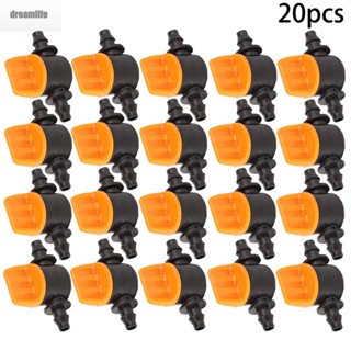 【DREAMLIFE】Control Valves Plants Lawn Agriculture 20Pcs For 4/7mm Hose Water Flow Plastic