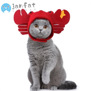 Janfat หมวกผ้าโพกศีรษะ ผ้าโพลีเอสเตอร์ แบบนิ่ม สีแดง สําหรับสัตว์เลี้ยง แมว ปู ฮาโลวีน