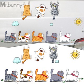 สติกเกอร์ไวนิล ลายสัตว์ แมวน่ารัก สําหรับติดตกแต่งรถยนต์