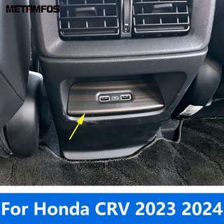 สติกเกอร์คาร์บอนไฟเบอร์ พอร์ตชาร์จ USB สําหรับ Honda CR-V CRV 2023 2024