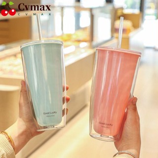 Cvmax ขวดน้ําดื่ม สองชั้น ความจุขนาดใหญ่ 750 มล. สีพื้น สําหรับบ้าน ออฟฟิศ โรงเรียน