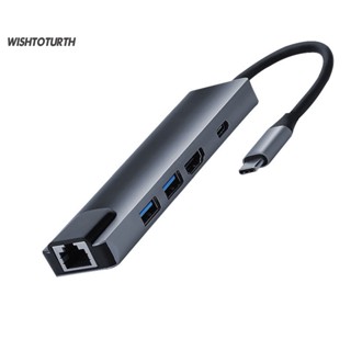 ☼Wt 5-in-1 อะแดปเตอร์แปลงสายเคเบิ้ล Type-C เป็น USB30 PD