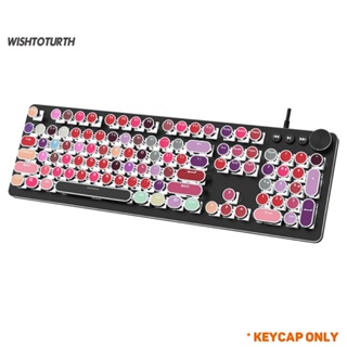 ☼Wt ปุ่มกดคีย์บอร์ด PBT ทรงกลม สําหรับคีย์บอร์ด Cherry MX Mechanical 104 ชิ้น ต่อชุด