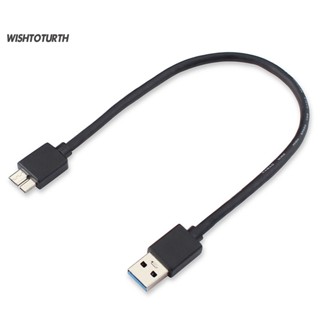 ☼Wt สายเคเบิลฮาร์ดดิสก์ไดรฟ์ USB 30 A Male to Micro B Male to Male สีดํา