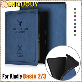 Shououy เคสเครื่องอ่าน E-book หนัง PU 7 นิ้ว กันกระแทก สําหรับ Amazon Kindle Oasis 2 3 9 10th Generation