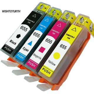 ☼Wt ตลับหมึก สําหรับ HP 655 Deskjet 3525 4615 4625 5525 6520 6525 4 ชิ้น