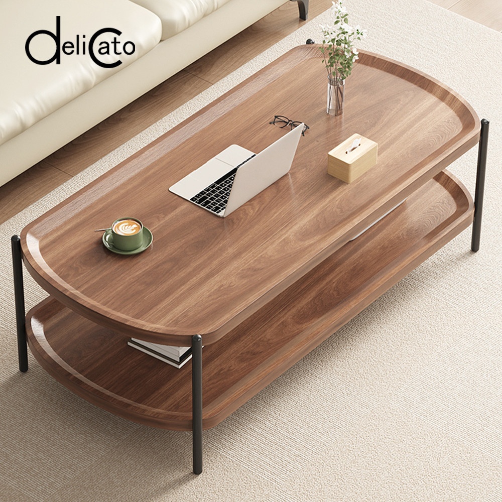 Ghouse Online-DELICATO โต๊ะกลาง รุ่น COMBINE-04 ขนาด 50x100x38 ซม. สีวอลนัท  สินค้าขายดี