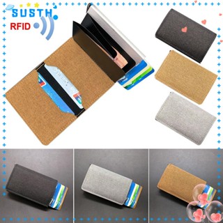 Susth RFID ที่ใส่บัตรเครดิต ผู้ชาย ผู้หญิง ธุรกิจ อลูมิเนียม โลหะ ที่ใส่บัตรธนาคาร