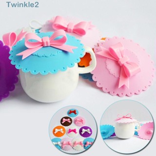 Twinkle ฝาครอบแก้ว ประดับโบว์ ป้องกันฝุ่น ทนความร้อน 2 ชิ้น